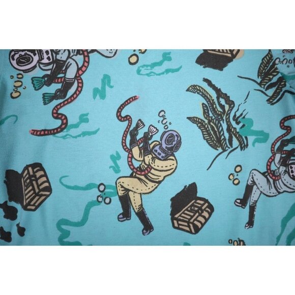LULAROE - GRACIE - DEEP SEA DIVER DIVING SHORT SLEEVE HI-LO TUNIC TOP - SIZE 8 - Picture 6 of 9